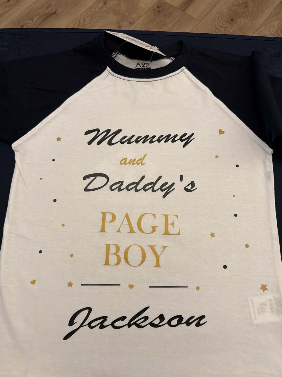 Personalised page boy shirt