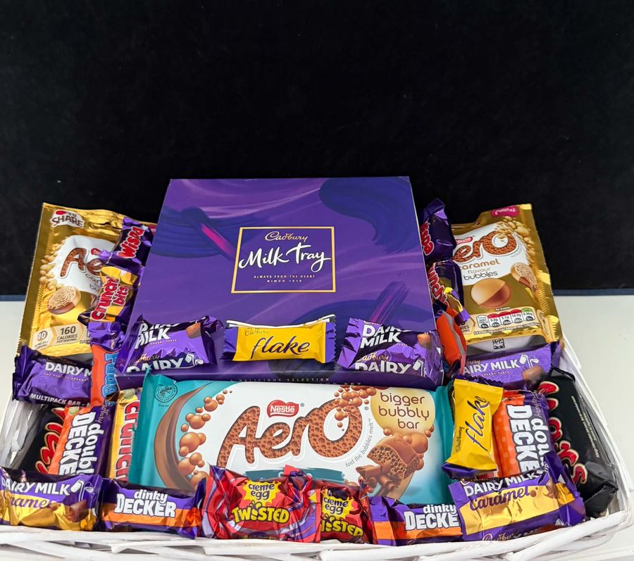Handmade chocolate hamper ready for gifting