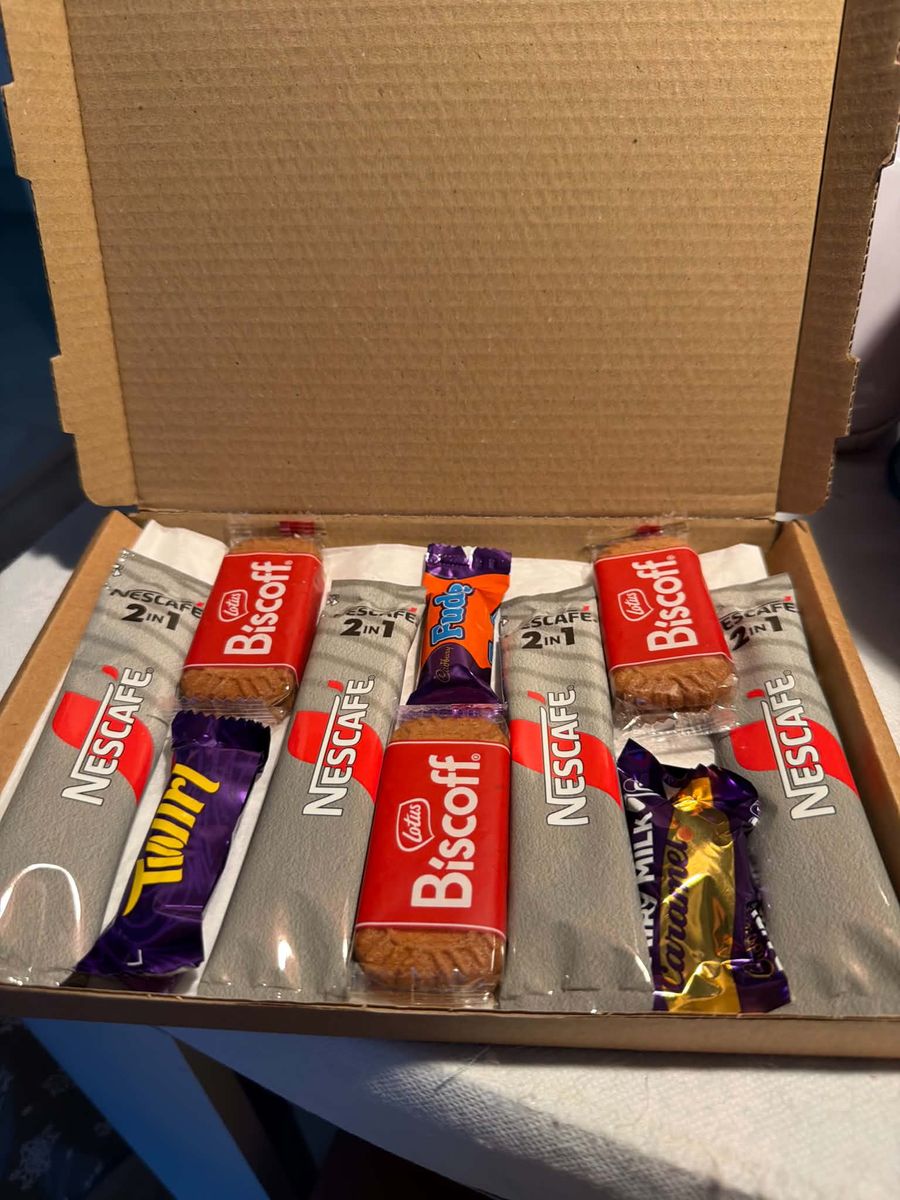 Handmade letterbox chocolate box ready for gifting