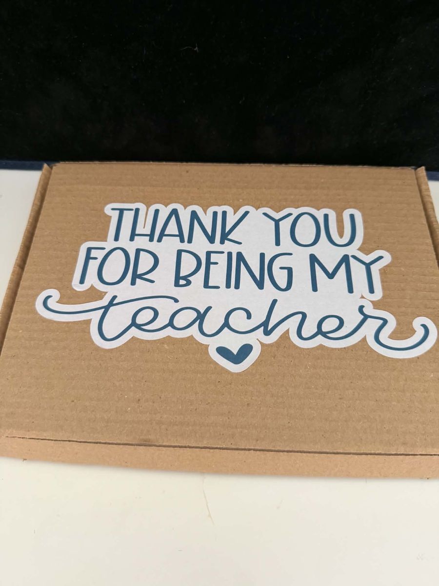Personalised thank you teacher box for a teacher